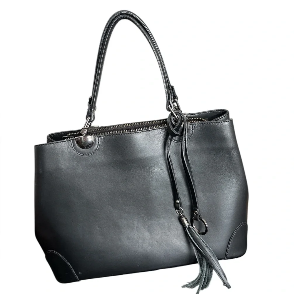 Cielo Celeste Black Genuine Italian Leather Purse